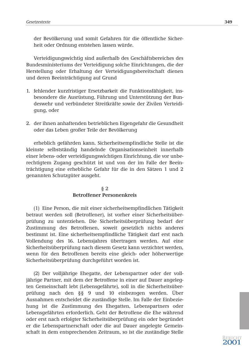 Seite 350 des Verfassungsschutzbericht 2001 Bund