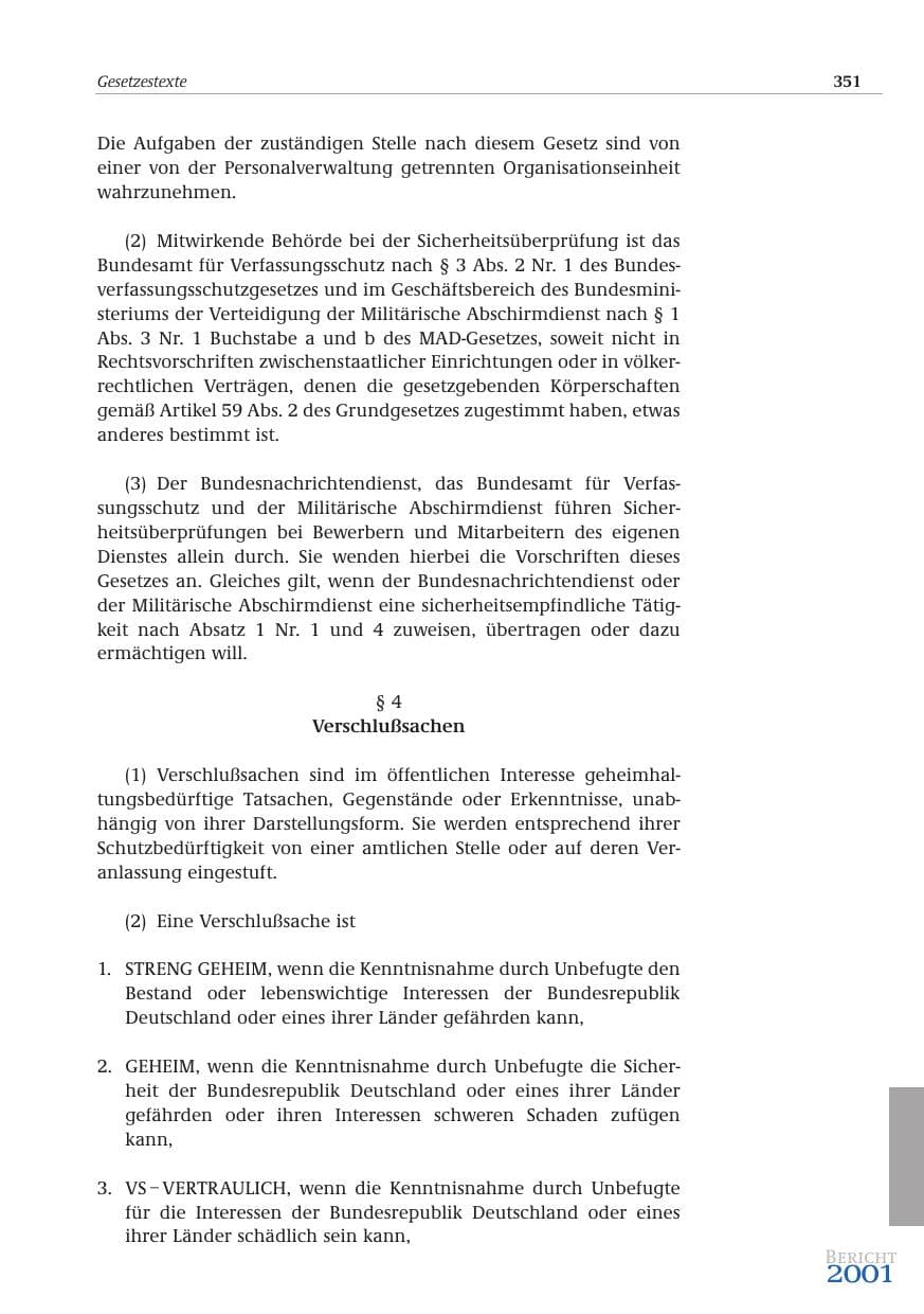 Seite 352 des Verfassungsschutzbericht 2001 Bund
