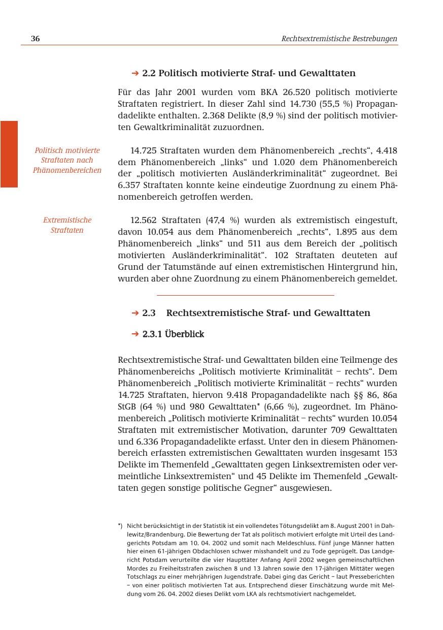 Seite 37 des Verfassungsschutzbericht 2001 Bund