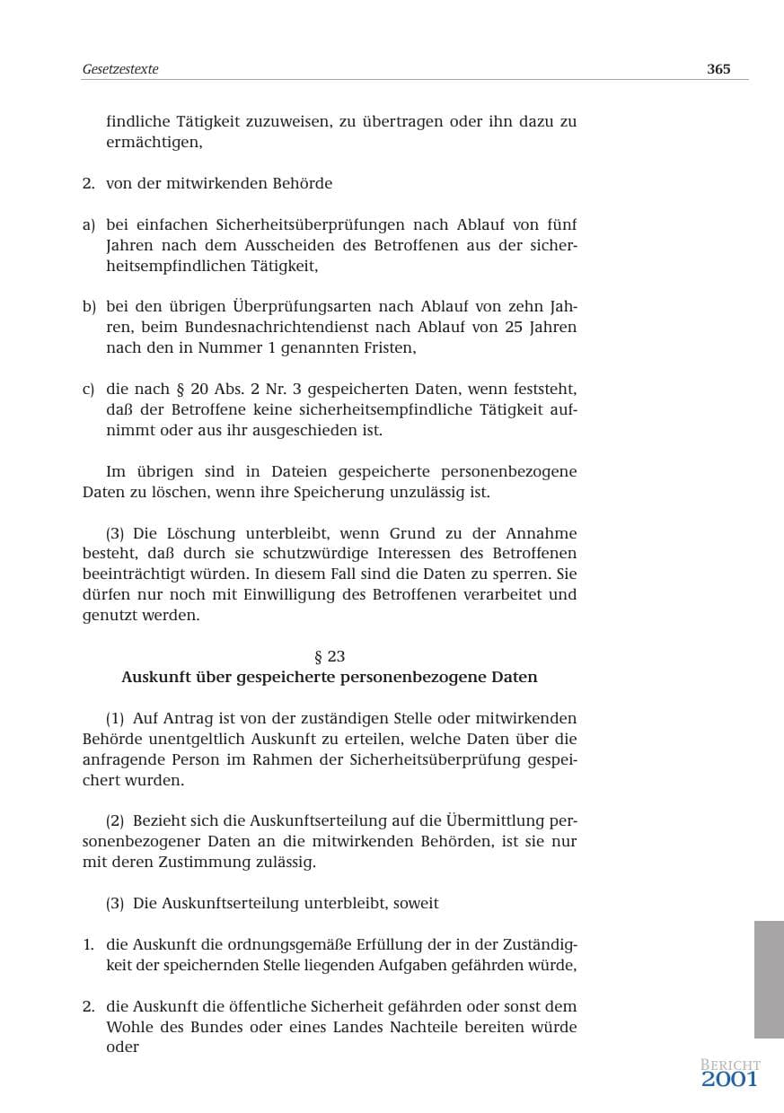 Seite 366 des Verfassungsschutzbericht 2001 Bund