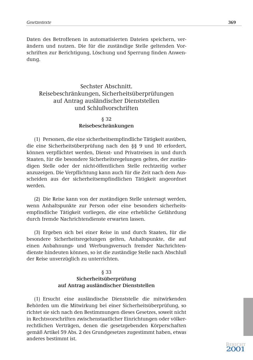 Seite 370 des Verfassungsschutzbericht 2001 Bund