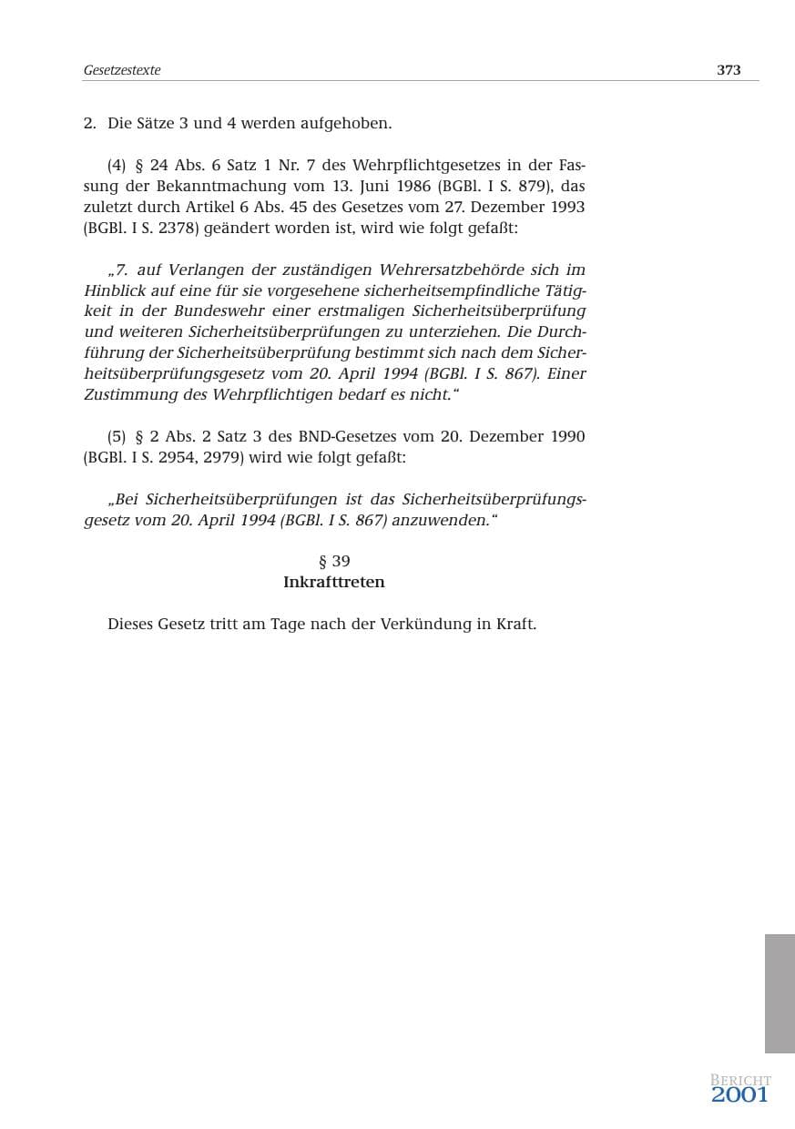 Seite 374 des Verfassungsschutzbericht 2001 Bund