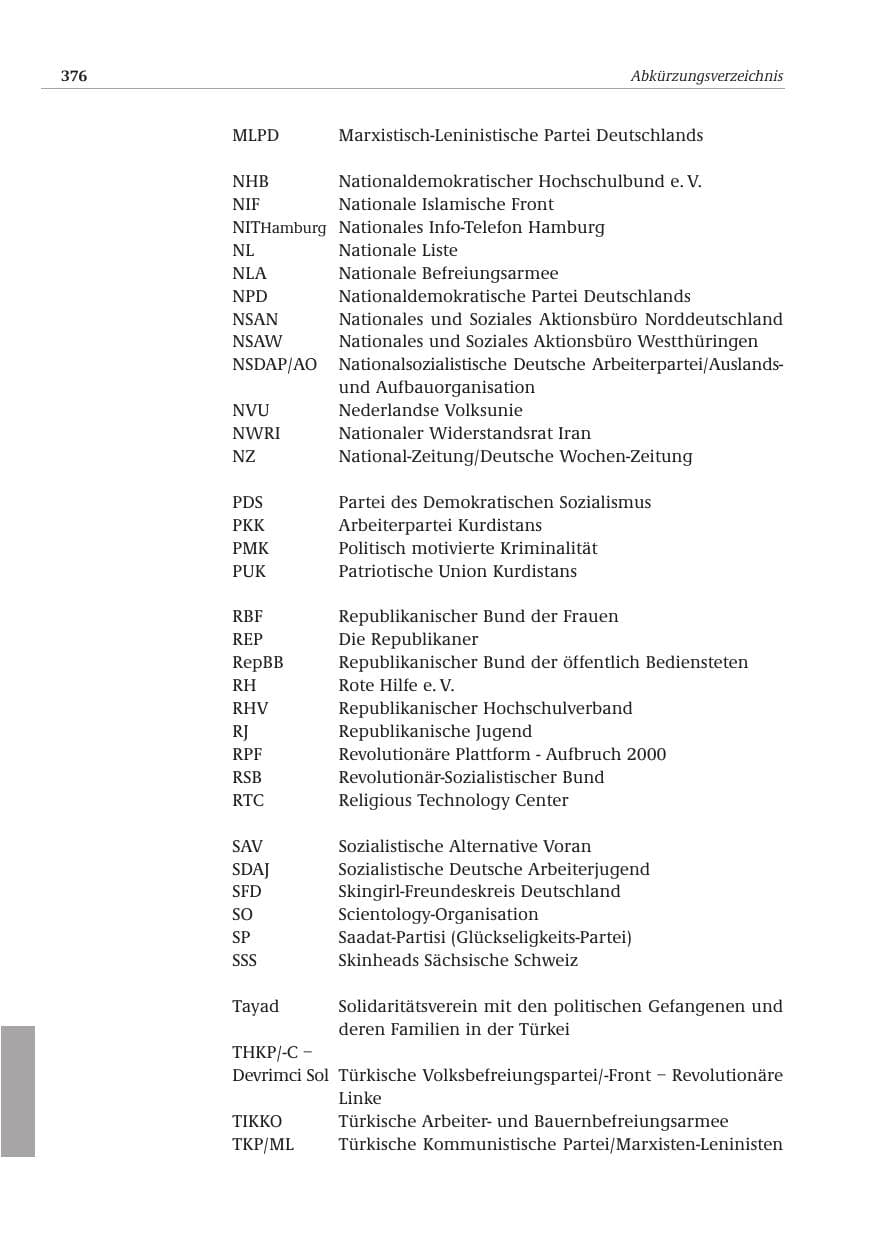 Seite 377 des Verfassungsschutzbericht 2001 Bund