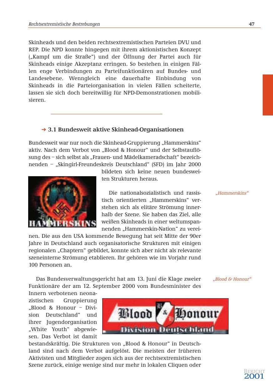 Seite 48 des Verfassungsschutzbericht 2001 Bund