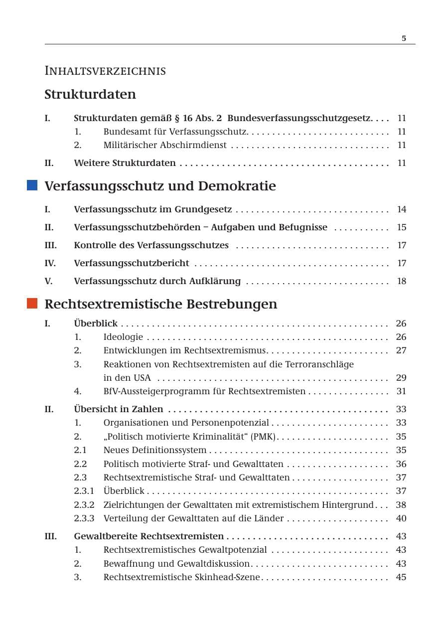 Seite 6 des Verfassungsschutzbericht 2001 Bund