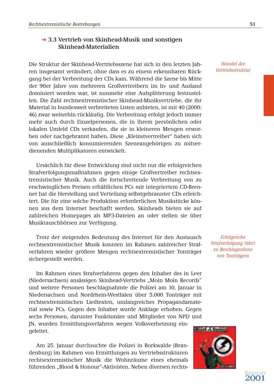 Seite 52 des Verfassungsschutzbericht 2001 Bund