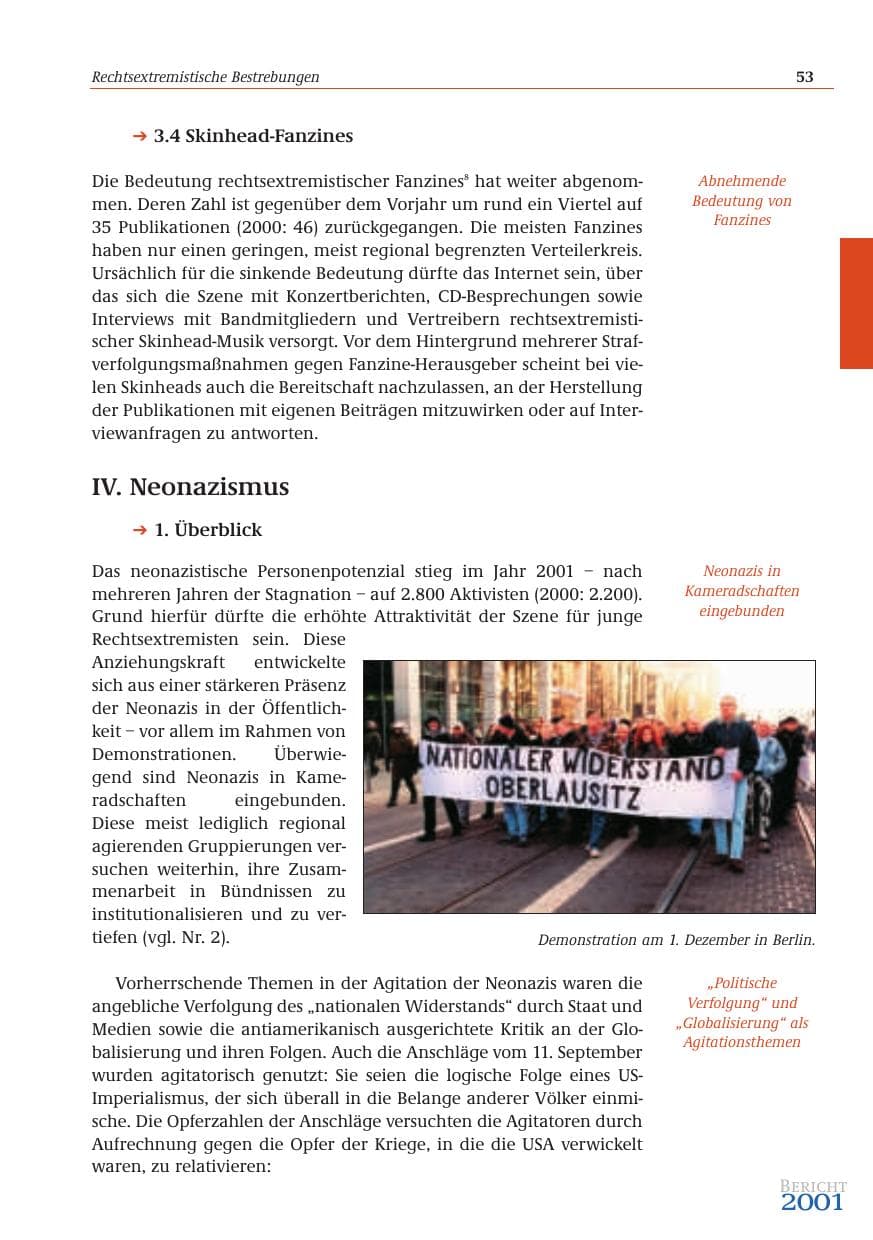 Seite 54 des Verfassungsschutzbericht 2001 Bund