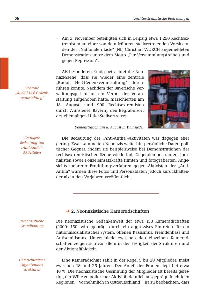 Seite 57 des Verfassungsschutzbericht 2001 Bund