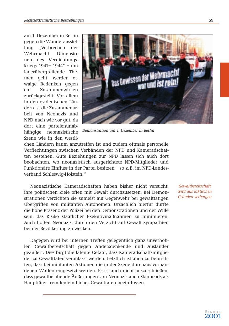 Seite 60 des Verfassungsschutzbericht 2001 Bund