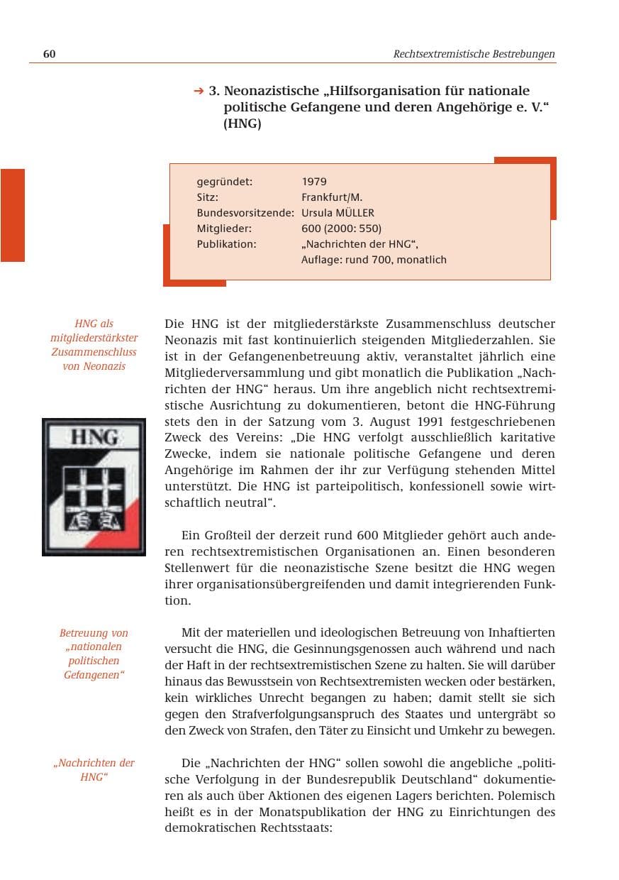 Seite 61 des Verfassungsschutzbericht 2001 Bund