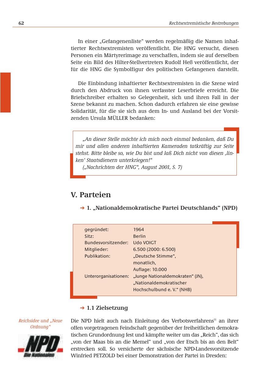 Seite 63 des Verfassungsschutzbericht 2001 Bund