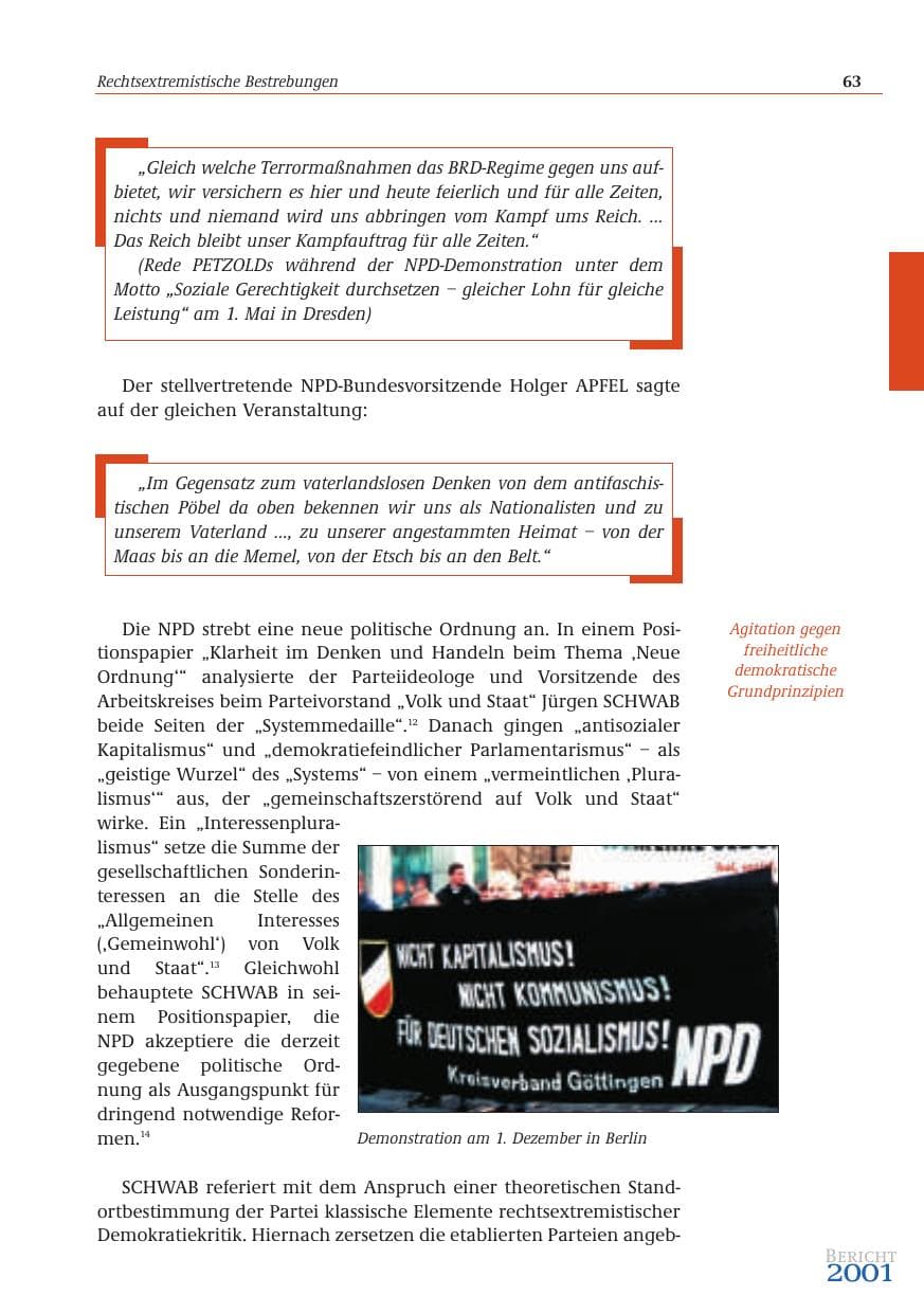 Seite 64 des Verfassungsschutzbericht 2001 Bund