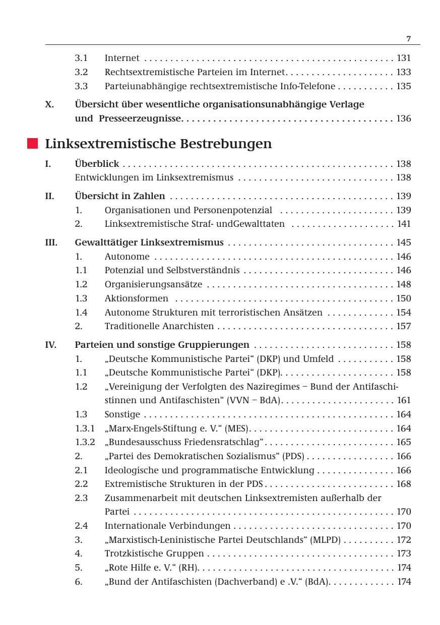 Seite 8 des Verfassungsschutzbericht 2001 Bund