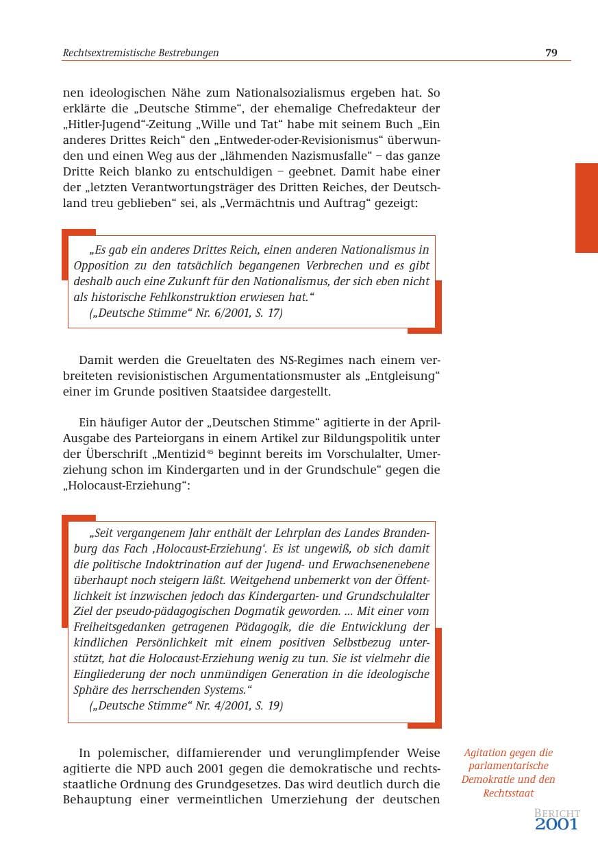 Seite 80 des Verfassungsschutzbericht 2001 Bund