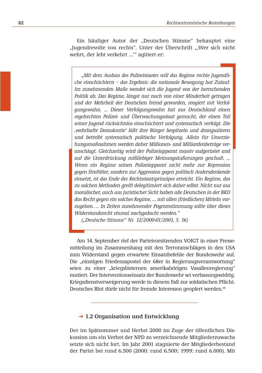 Seite 83 des Verfassungsschutzbericht 2001 Bund