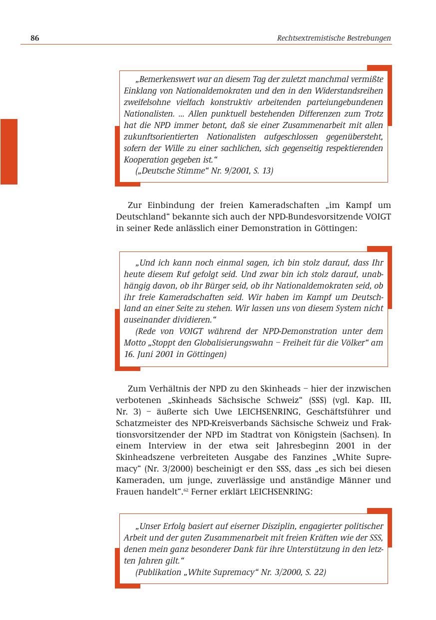 Seite 87 des Verfassungsschutzbericht 2001 Bund