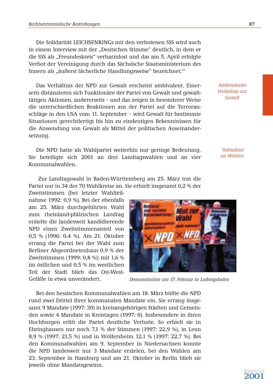 Seite 88 des Verfassungsschutzbericht 2001 Bund