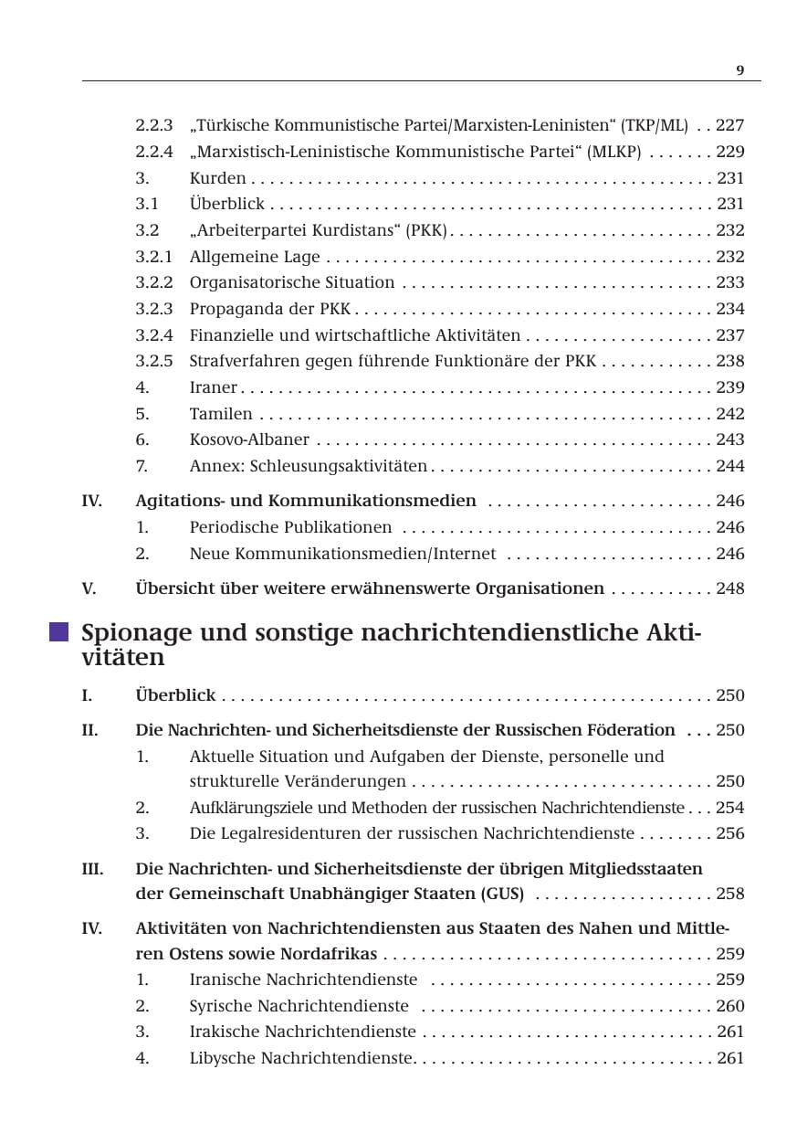 Seite 10 des Verfassungsschutzbericht 2001 Bund