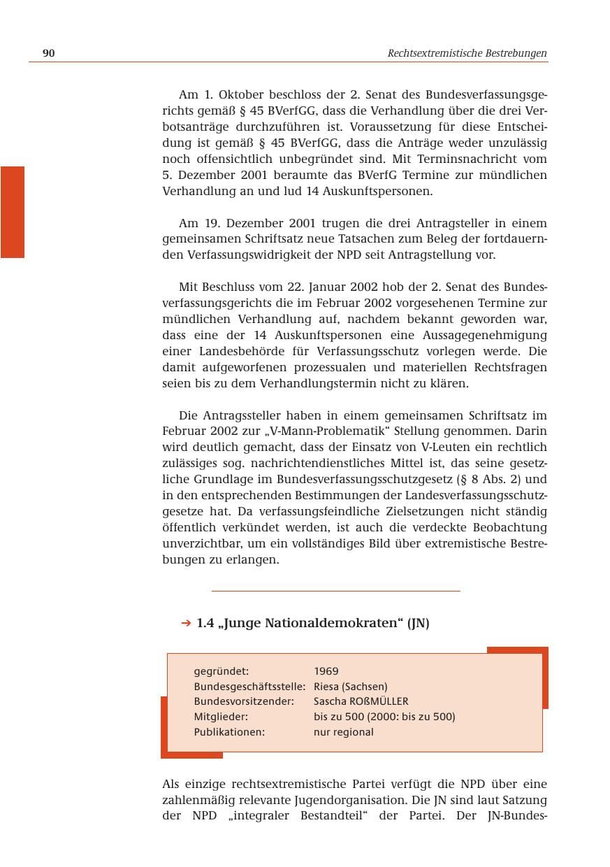 Seite 91 des Verfassungsschutzbericht 2001 Bund