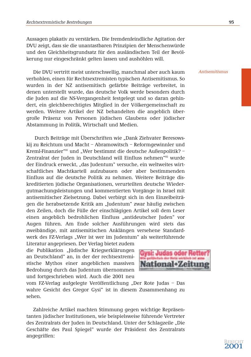 Seite 96 des Verfassungsschutzbericht 2001 Bund