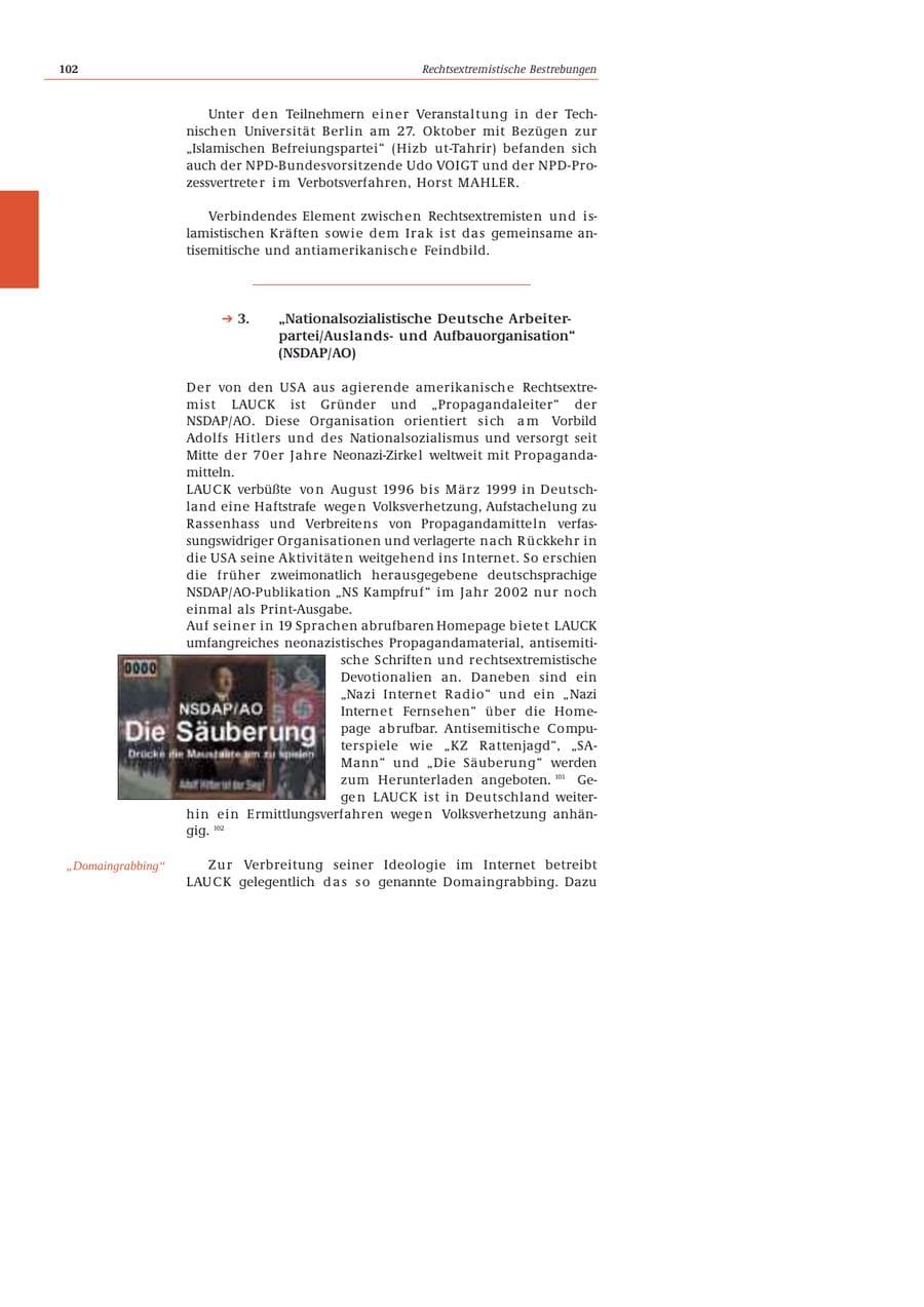 Seite 103 des Verfassungsschutzbericht 2002 Bund