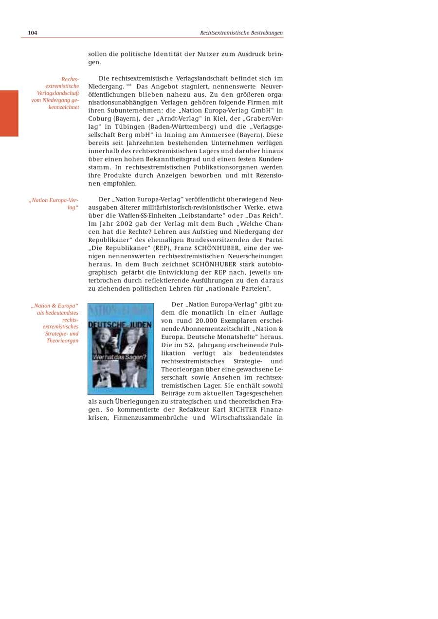 Seite 105 des Verfassungsschutzbericht 2002 Bund