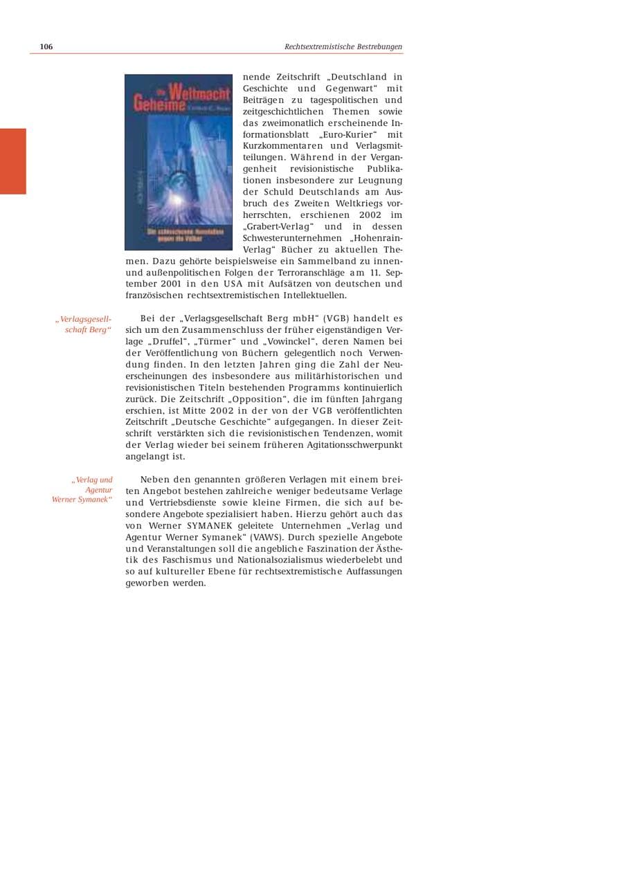 Seite 107 des Verfassungsschutzbericht 2002 Bund