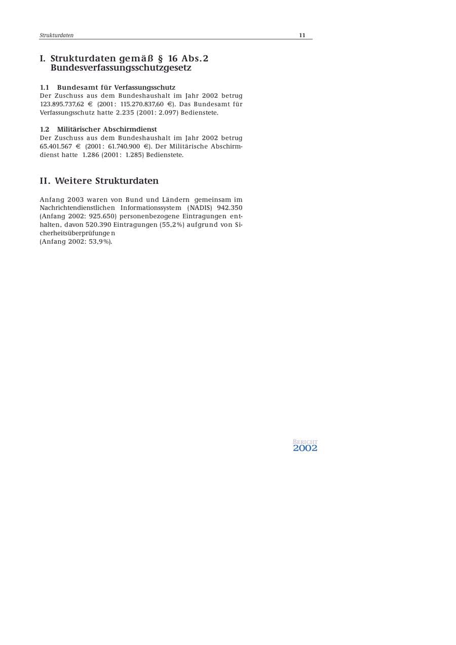 Seite 12 des Verfassungsschutzbericht 2002 Bund