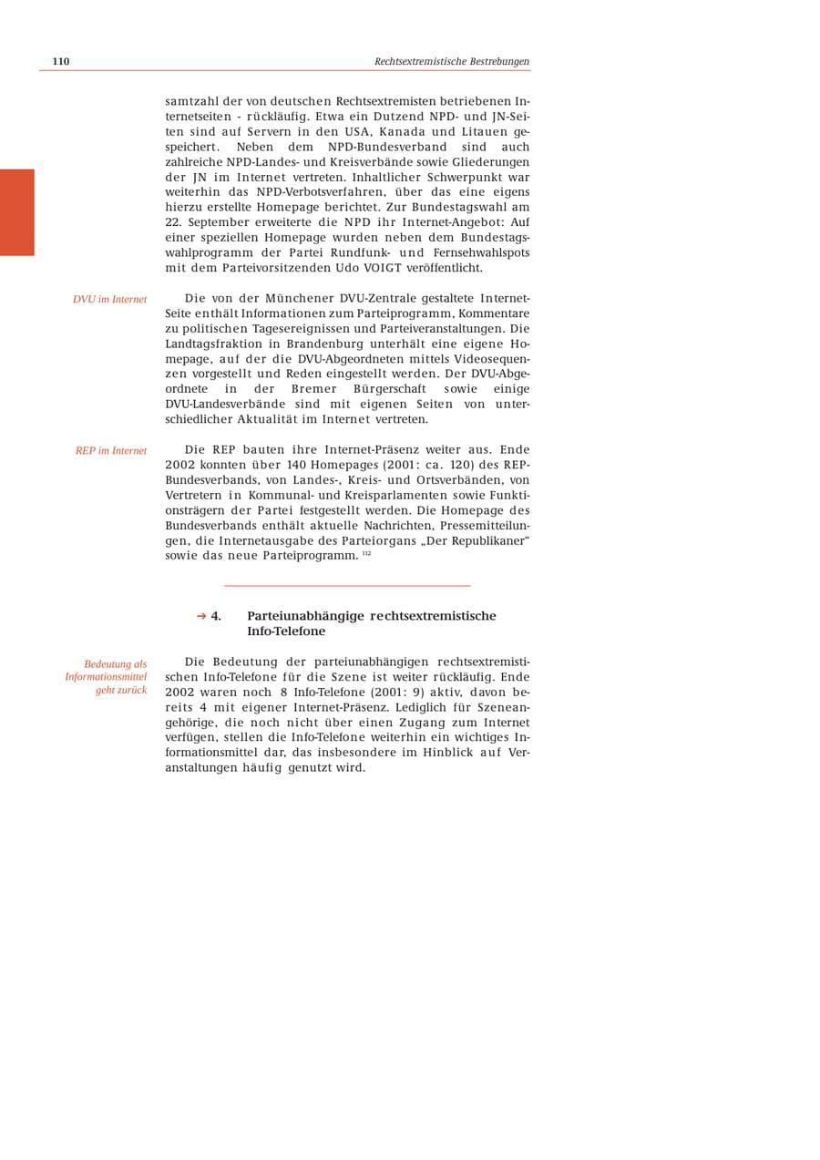 Seite 111 des Verfassungsschutzbericht 2002 Bund