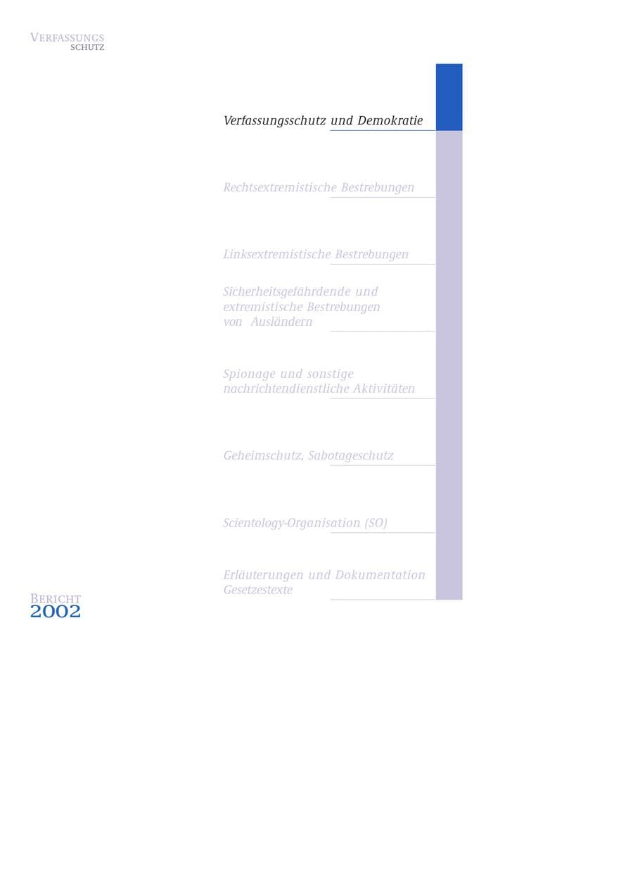 Seite 14 des Verfassungsschutzbericht 2002 Bund