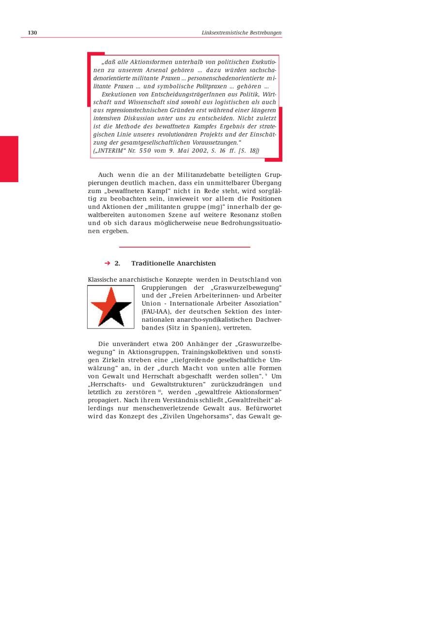 Seite 131 des Verfassungsschutzbericht 2002 Bund