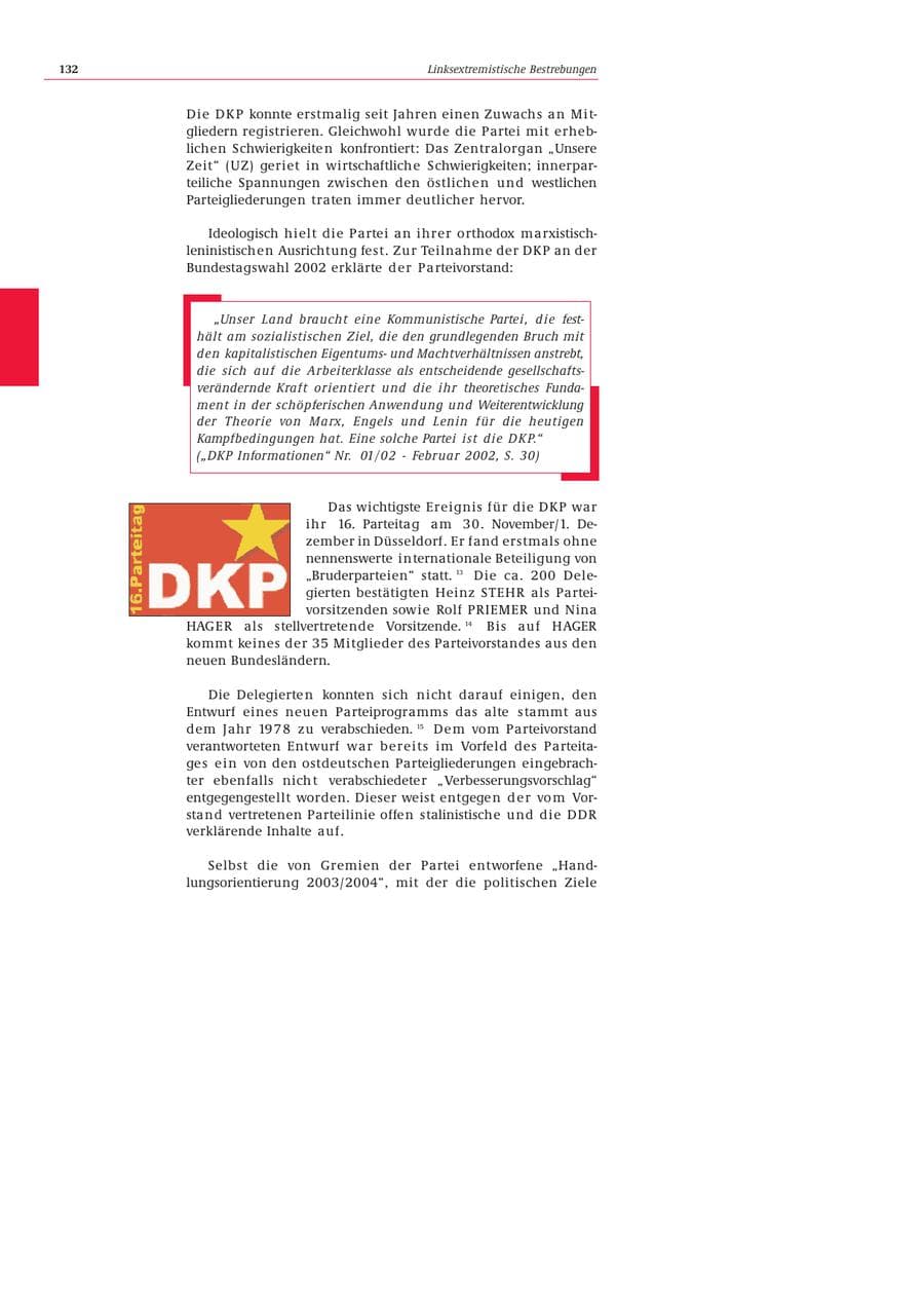 Seite 133 des Verfassungsschutzbericht 2002 Bund