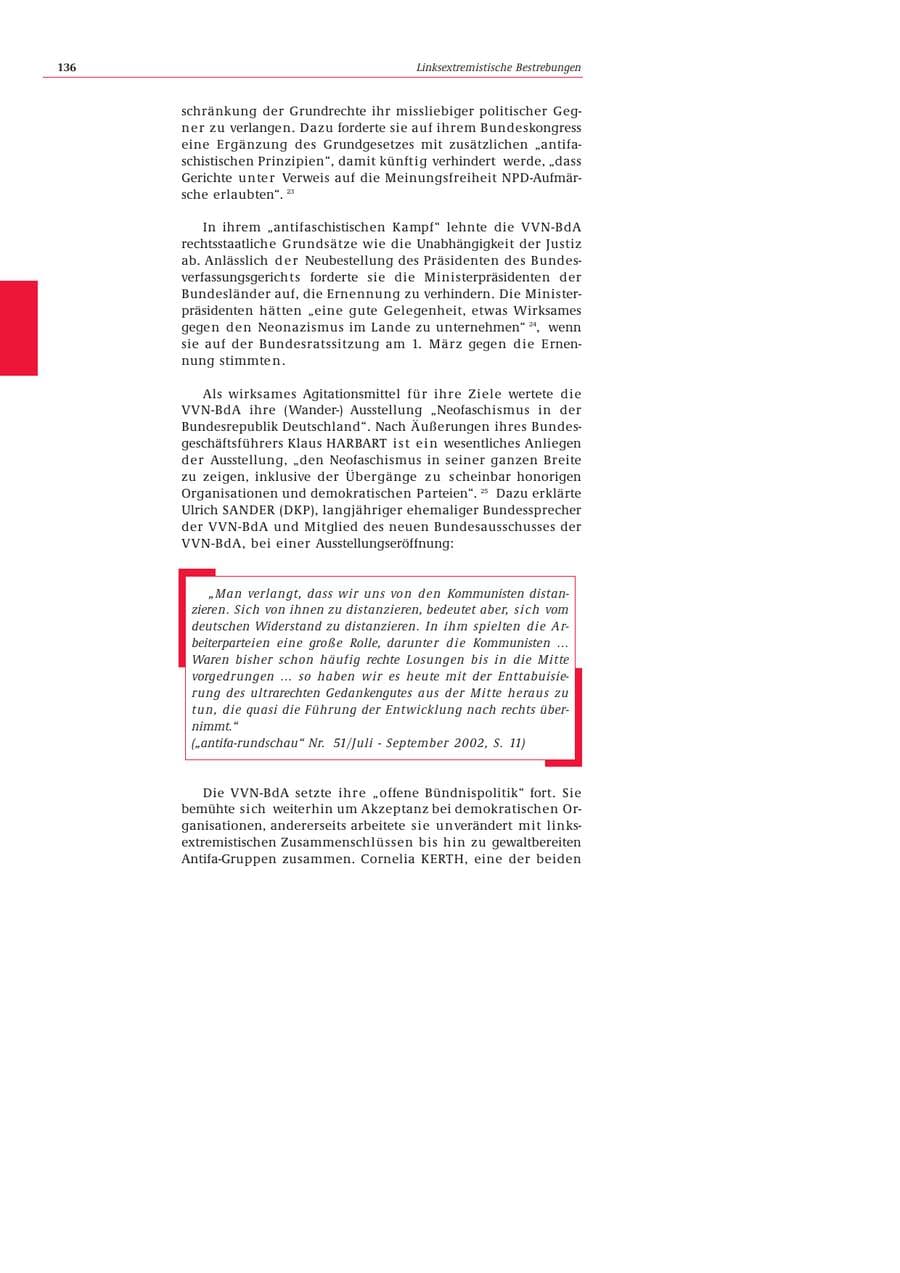 Seite 137 des Verfassungsschutzbericht 2002 Bund