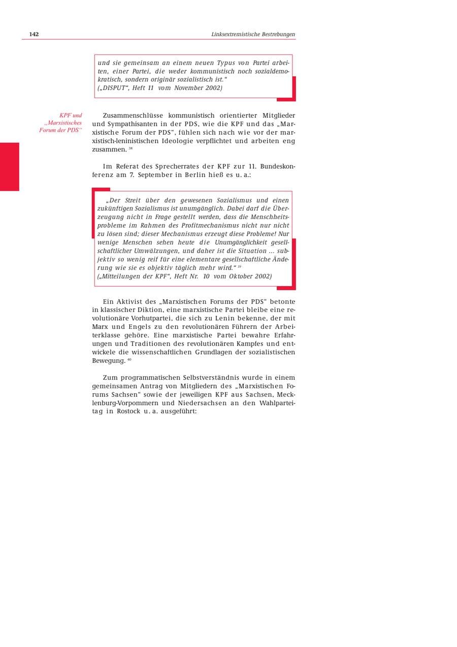 Seite 143 des Verfassungsschutzbericht 2002 Bund