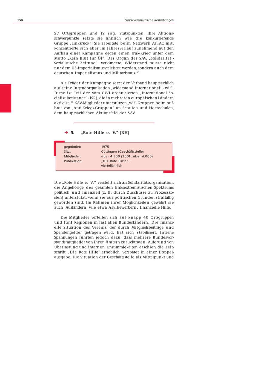 Seite 151 des Verfassungsschutzbericht 2002 Bund