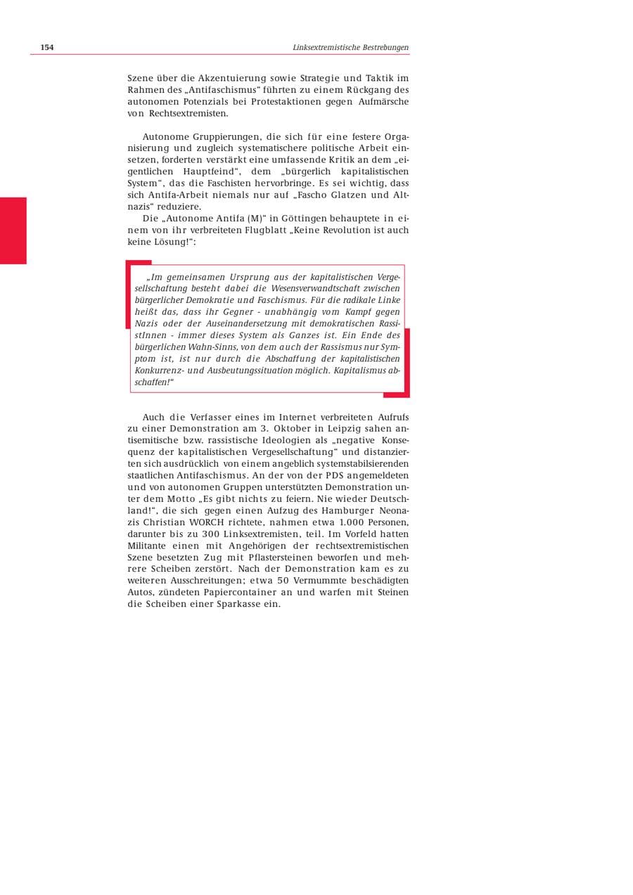 Seite 155 des Verfassungsschutzbericht 2002 Bund