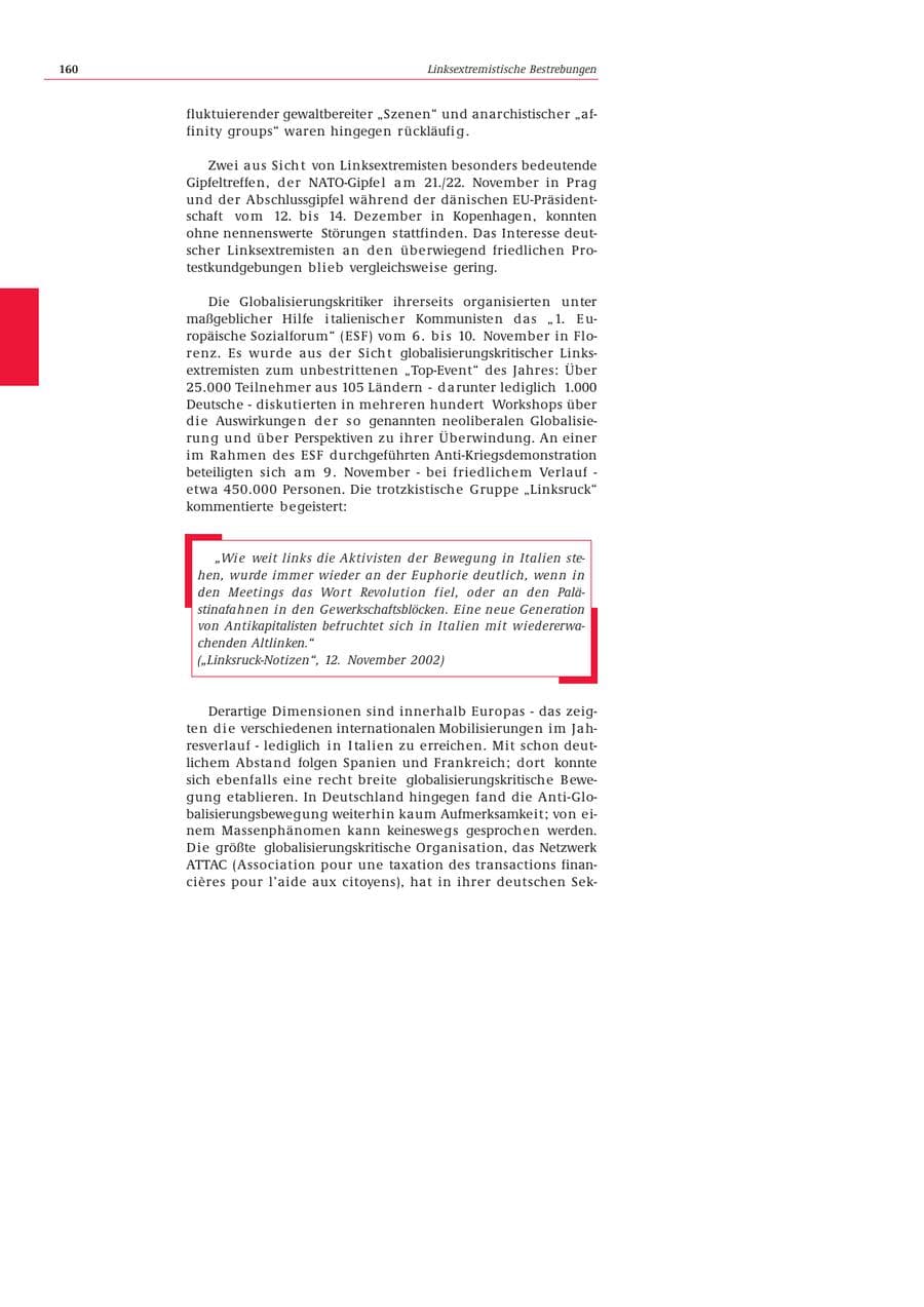 Seite 161 des Verfassungsschutzbericht 2002 Bund