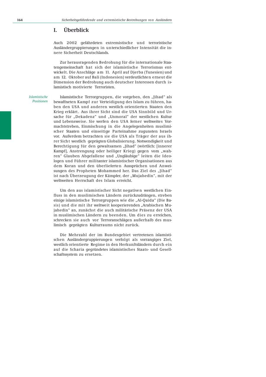Seite 165 des Verfassungsschutzbericht 2002 Bund