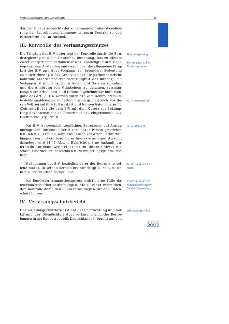 Seite 18 des Verfassungsschutzbericht 2002 Bund