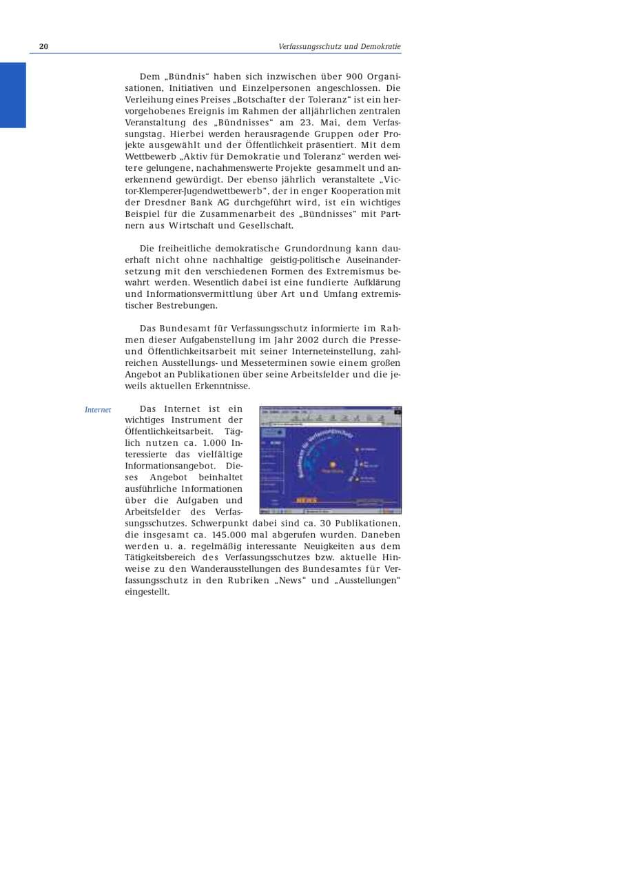 Seite 21 des Verfassungsschutzbericht 2002 Bund