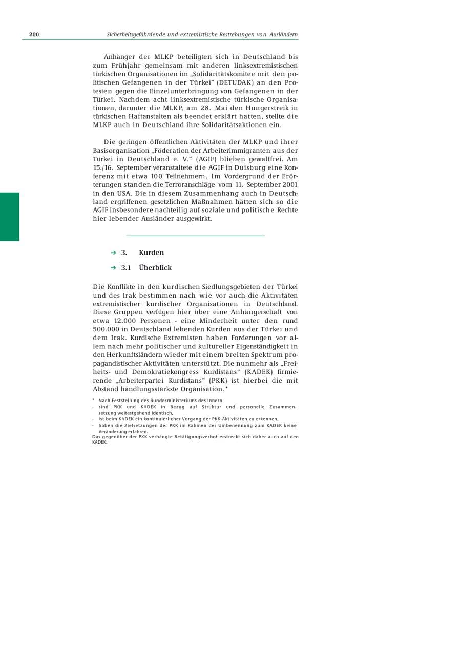 Seite 201 des Verfassungsschutzbericht 2002 Bund