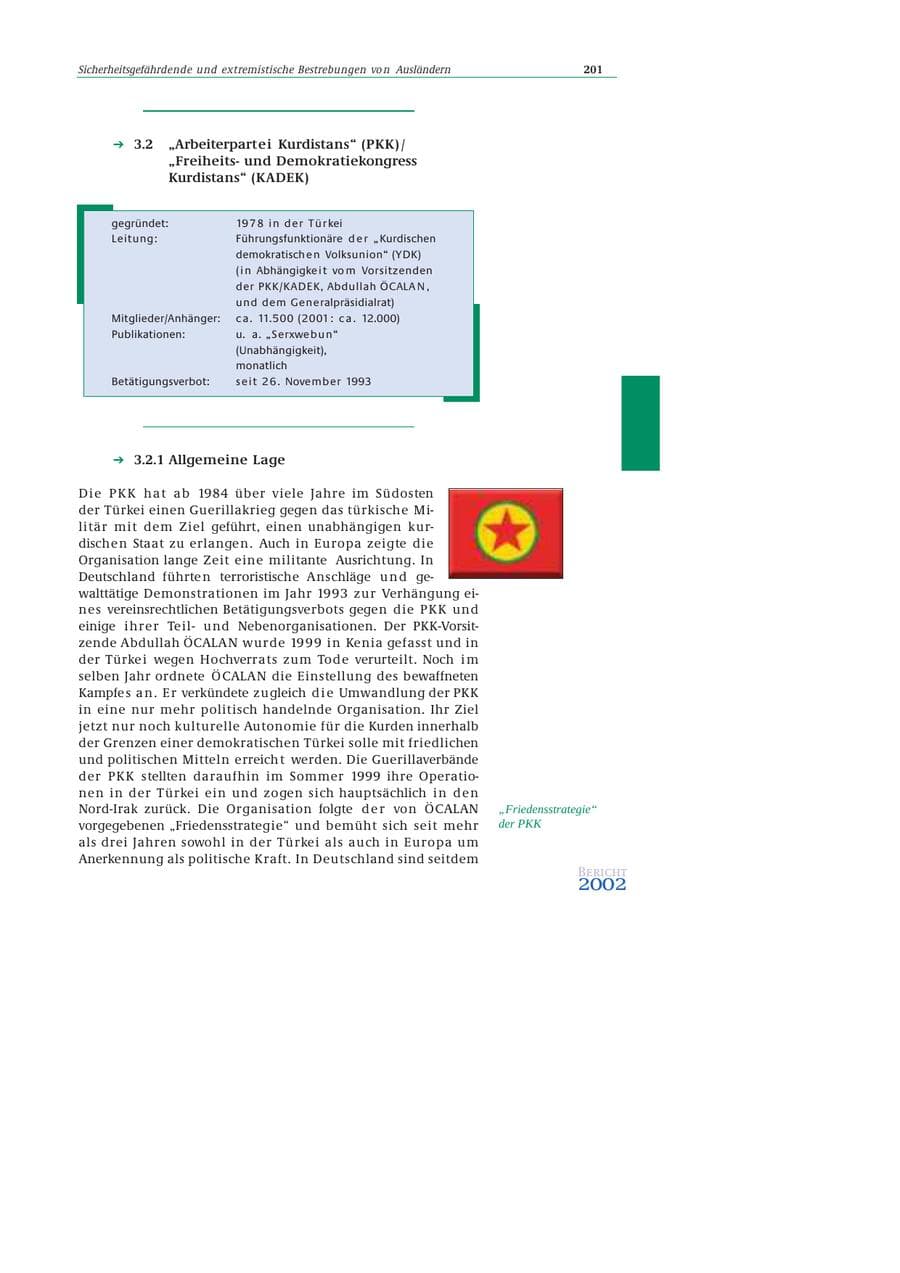 Seite 202 des Verfassungsschutzbericht 2002 Bund