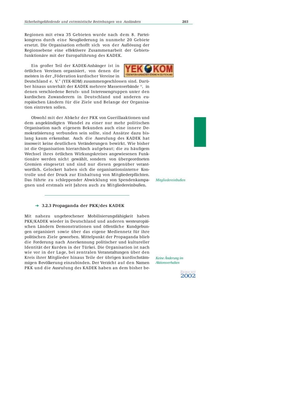 Seite 204 des Verfassungsschutzbericht 2002 Bund