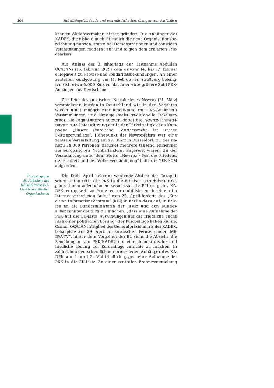 Seite 205 des Verfassungsschutzbericht 2002 Bund
