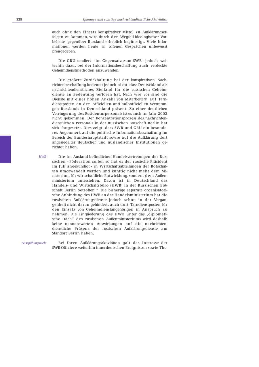 Seite 229 des Verfassungsschutzbericht 2002 Bund