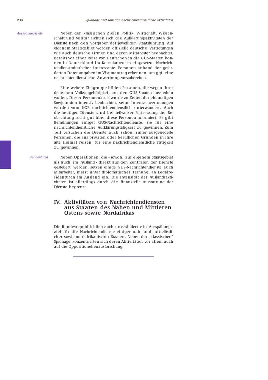 Seite 231 des Verfassungsschutzbericht 2002 Bund