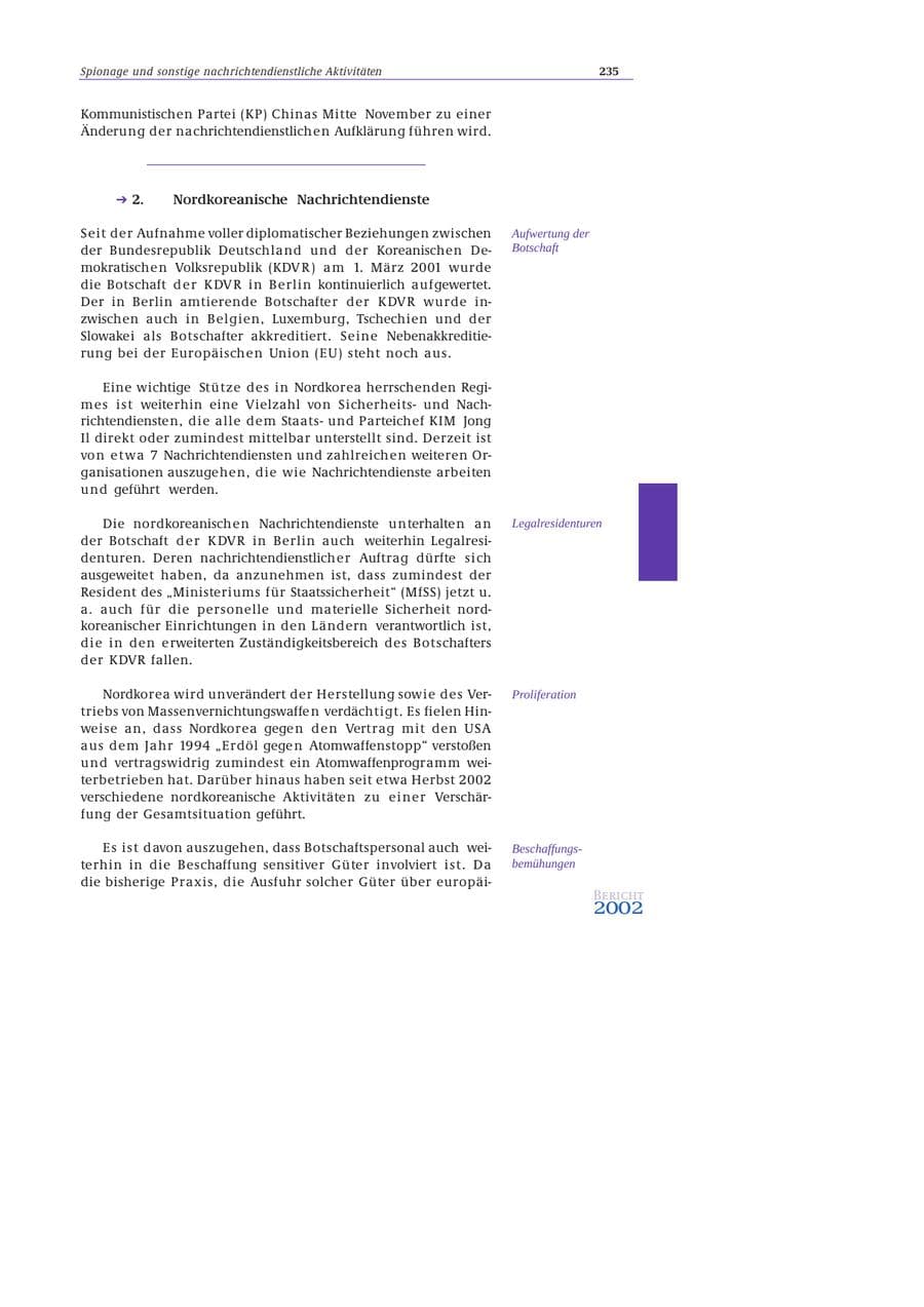 Seite 236 des Verfassungsschutzbericht 2002 Bund