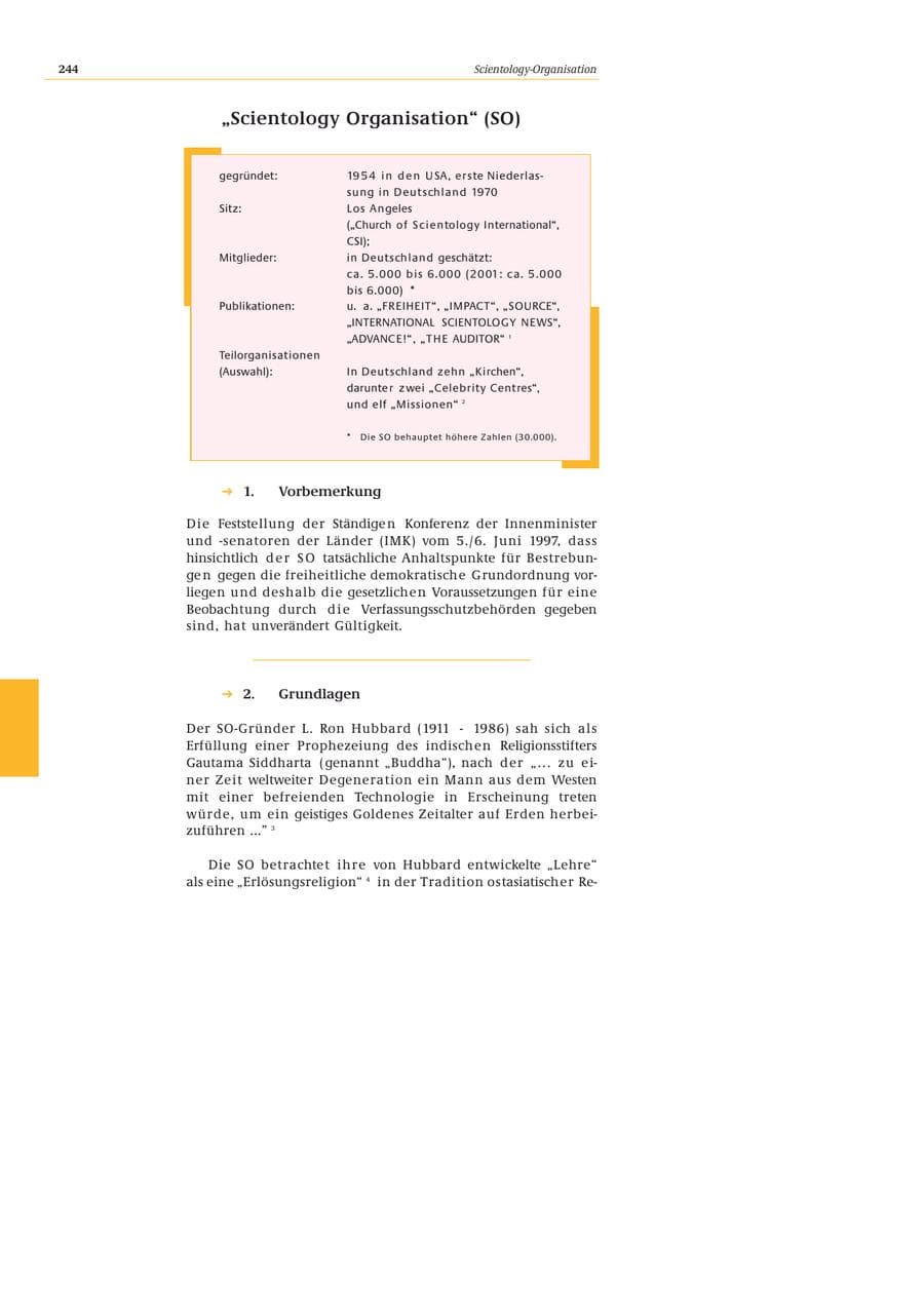 Seite 245 des Verfassungsschutzbericht 2002 Bund