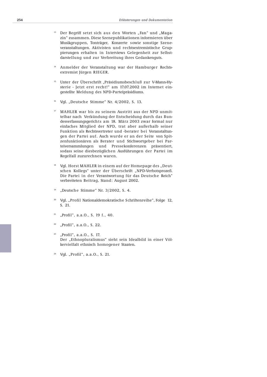 Seite 255 des Verfassungsschutzbericht 2002 Bund
