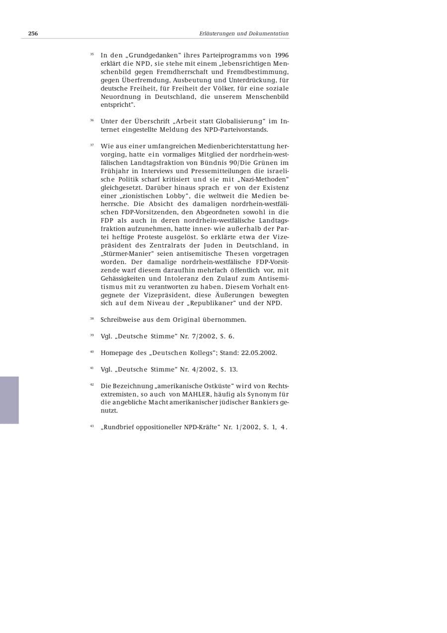 Seite 257 des Verfassungsschutzbericht 2002 Bund